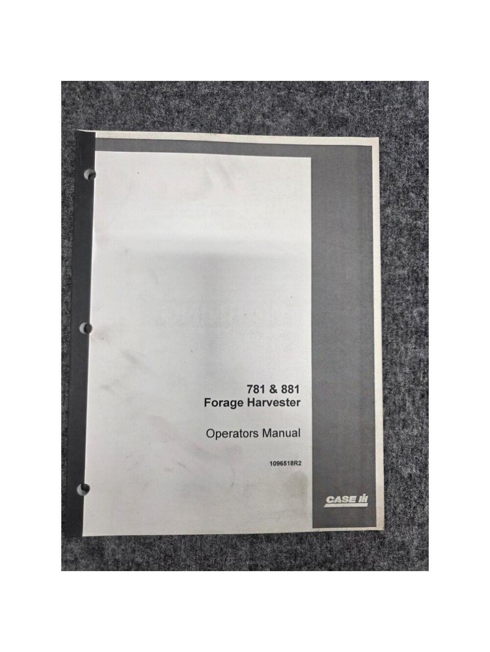 Case 781 & 881 Forage Harvester Operators Manual 1096518R2 OEM
